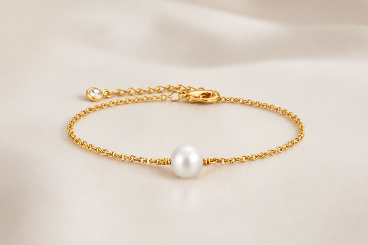 Solitaire Pearl Bracelet
